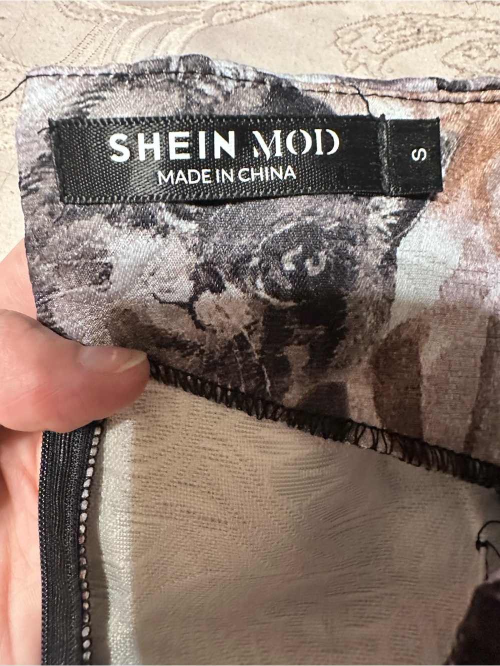 SHEIN MOD Cat Face Print Short Puff Sleeve Dress - Picture 3 of 4